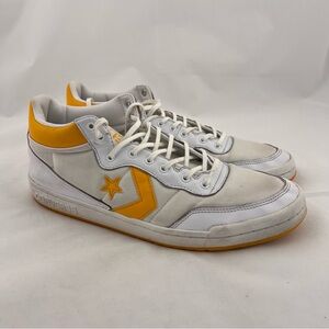 Converse Men's White and Yellow High-Top Sneakers